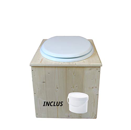 Toilette sèche en bois avec seau 18L - La blanche - Fabricat