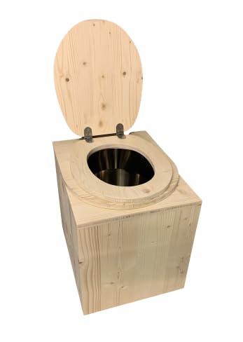 Toilette seche bois livré monté avec bavette INOX - Fabricat